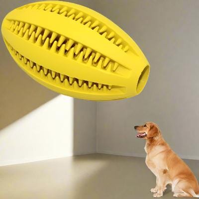 Jouet Interactif pour Chien - ChewBounceBall™ - Jaune - Monchienmoncoeur